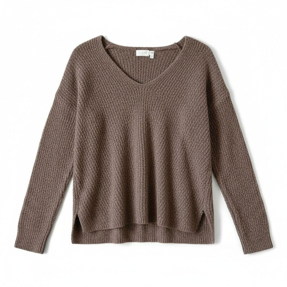 Caslon Nordstrom New Womens Oatmeal V Neck Sweater Brown Size Small Casual Soft